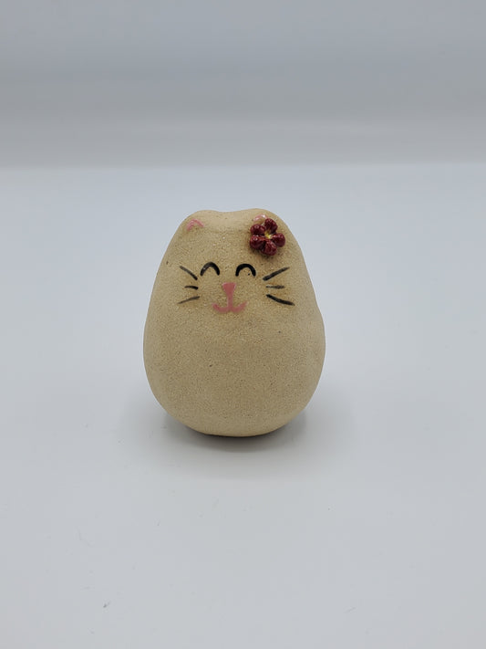 Ceramic Rattle - Cat with Flower