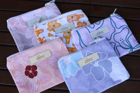 Coin Pouch Splash Proof - Hibiscus Pinks