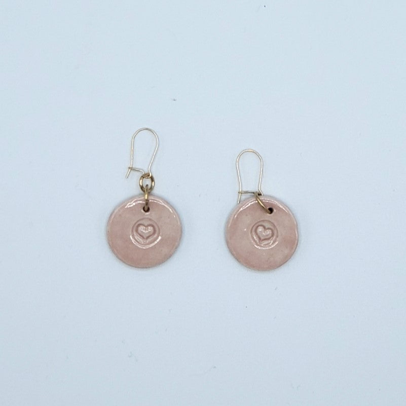 Porcelain Earrings - Pink Circle