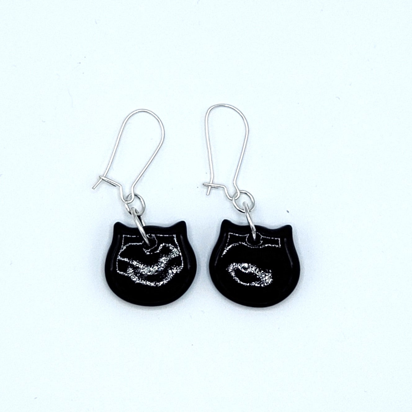 Porcelain Earrings - Black Cat