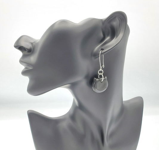 Porcelain Earrings - Black Cat