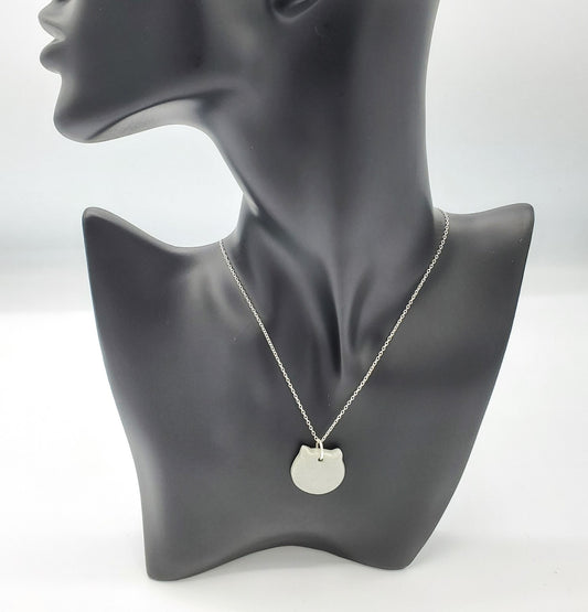 Porcelain Necklace - Gray Cat