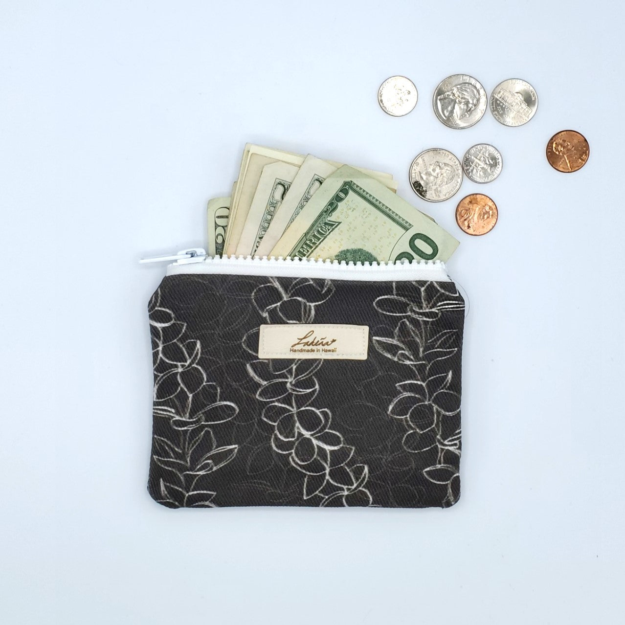 Coin Pouch - Plumeria Black