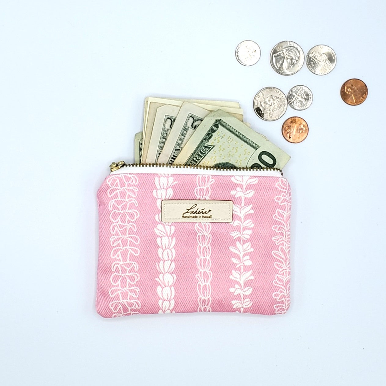 Coin Pouch - Puakenikeni/Pikake/Plumeria Pink