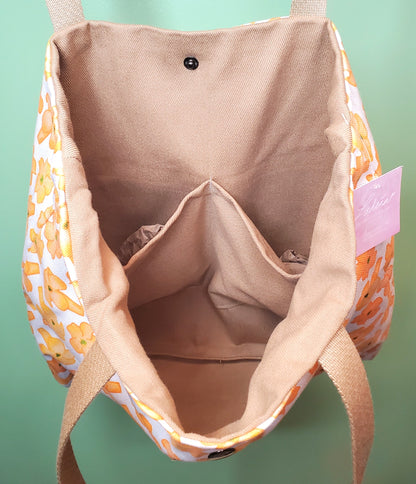 Tote Bag Large - Flowers Mauve