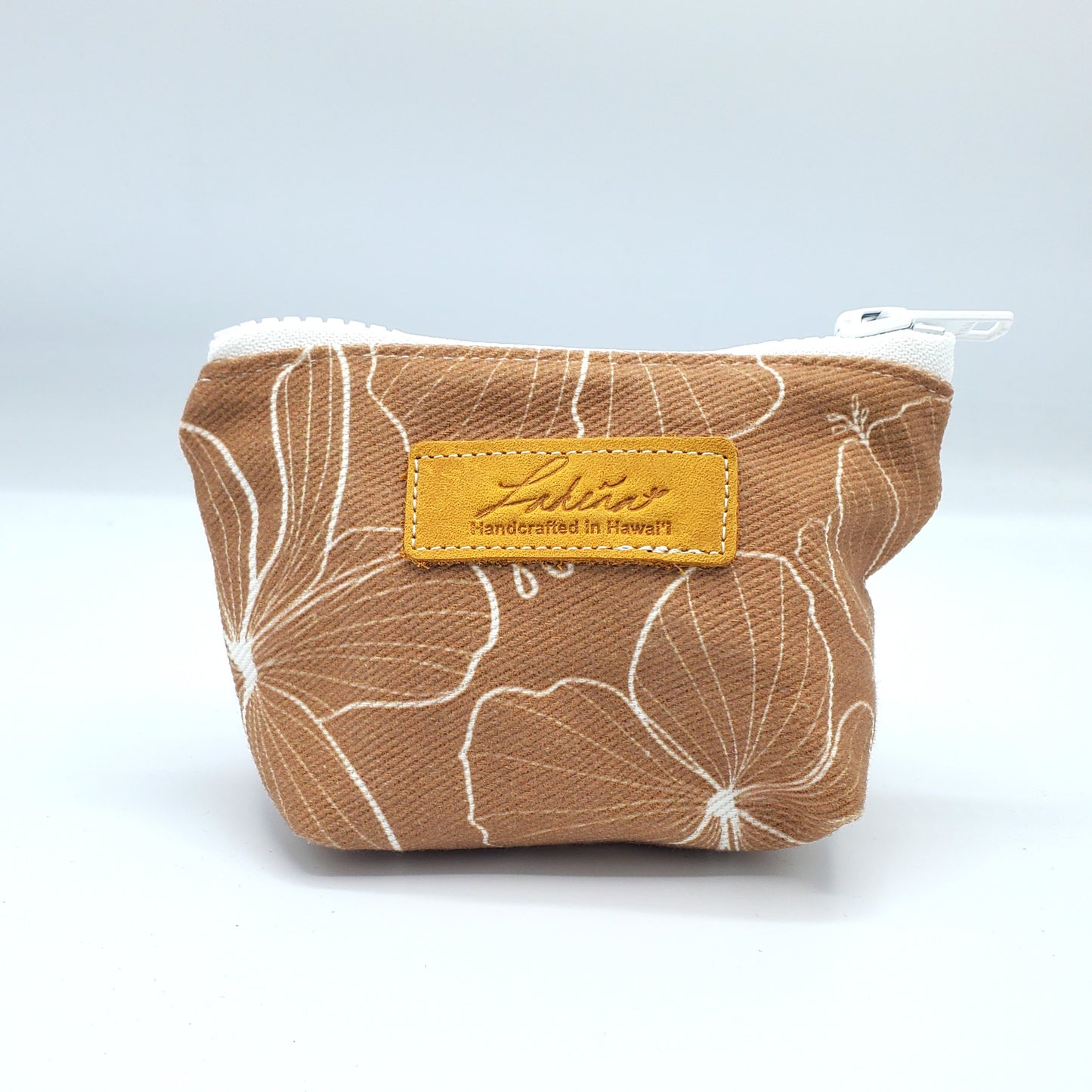 Coin Pouch Splash Proof Gusseted - Hibiscus Brown