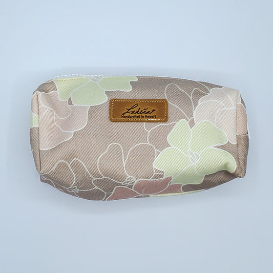 Box Pouch Splash Proof Small - Flowers Tan
