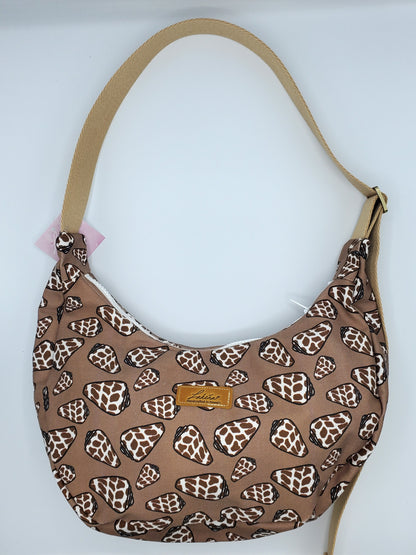 Crescent Shoulder Bag Splash Proof Medium - Hebrew Cone Shell Brown