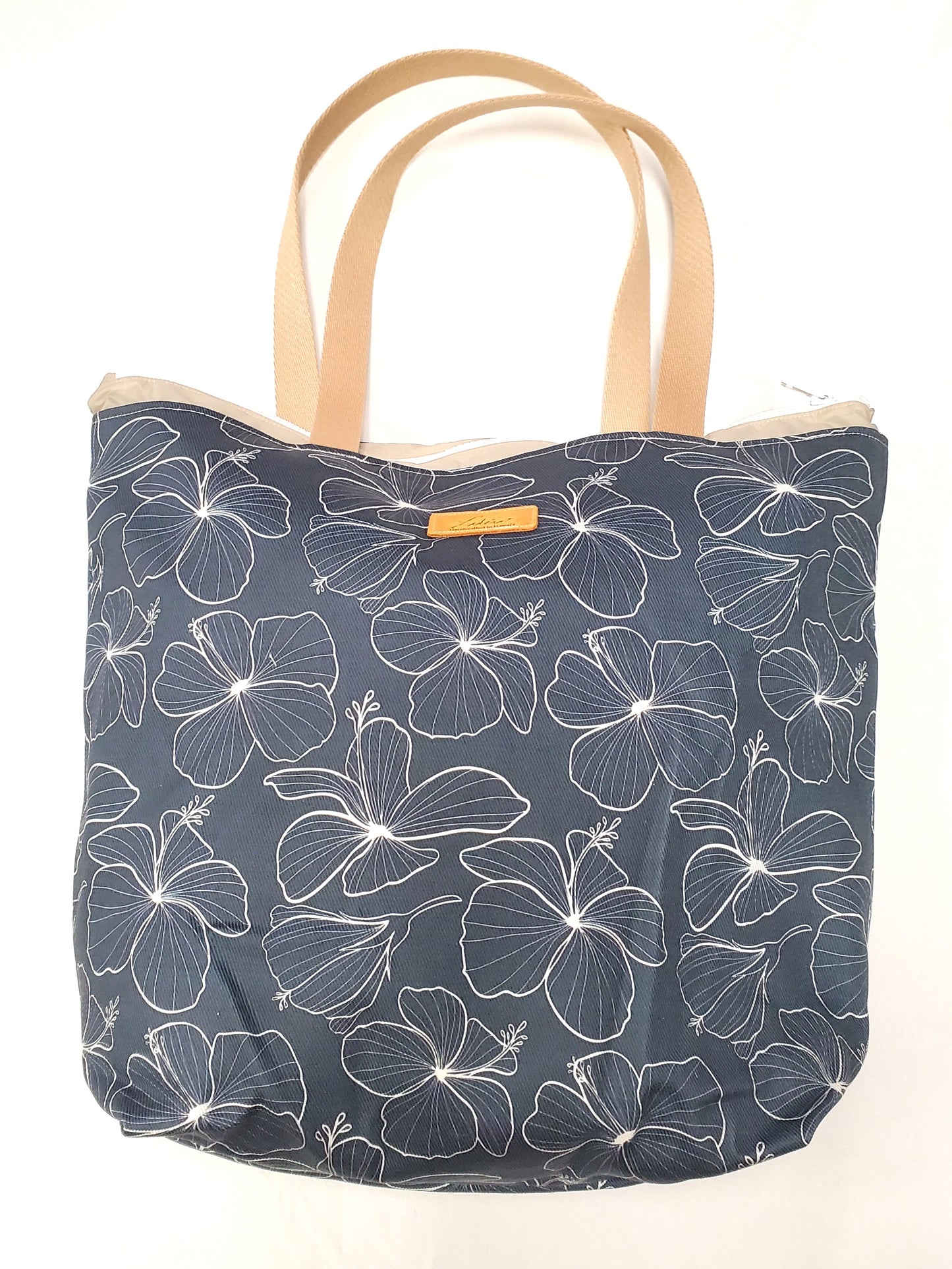 Tote Bag Splash Proof Large - Hibiscus Blue