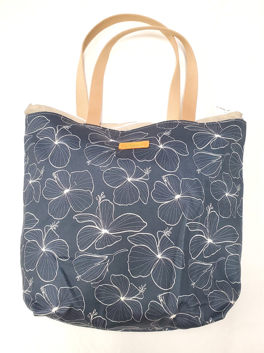 Tote Bag Splash Proof Large - Hibiscus Blue