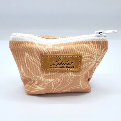 Coin Pouch Splash Proof Gusseted - Plumeria Pink