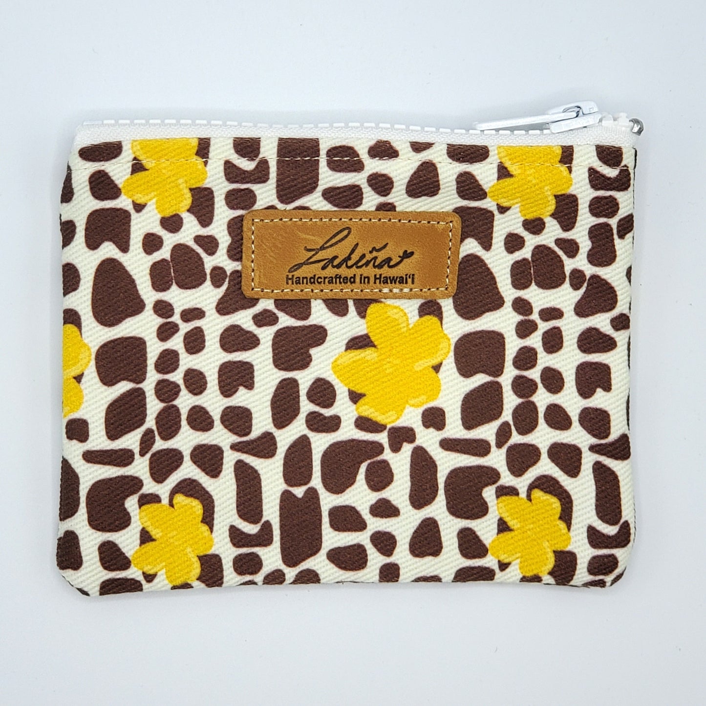 Coin Pouch Splash Proof Flat - Flowers Animal Print