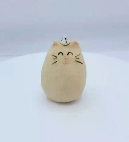 Ceramic Rattle - Cat with Hat