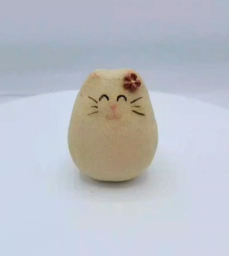 Ceramic Rattle - Cat with Flower